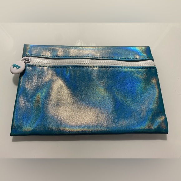 ipsy Handbags - Ipsy - Shiny Metallic Blue Cosmetic Bag